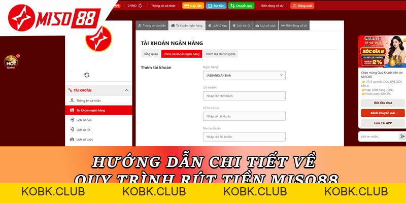 Rút Tiền Miso88 – Quy Trình Đơn Giản, Nhận Tiền Nhanh - kobk.club